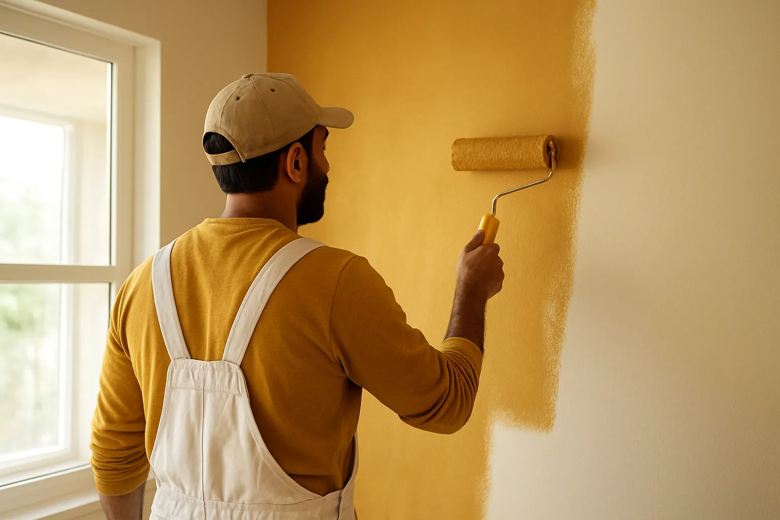 Professional painter at work